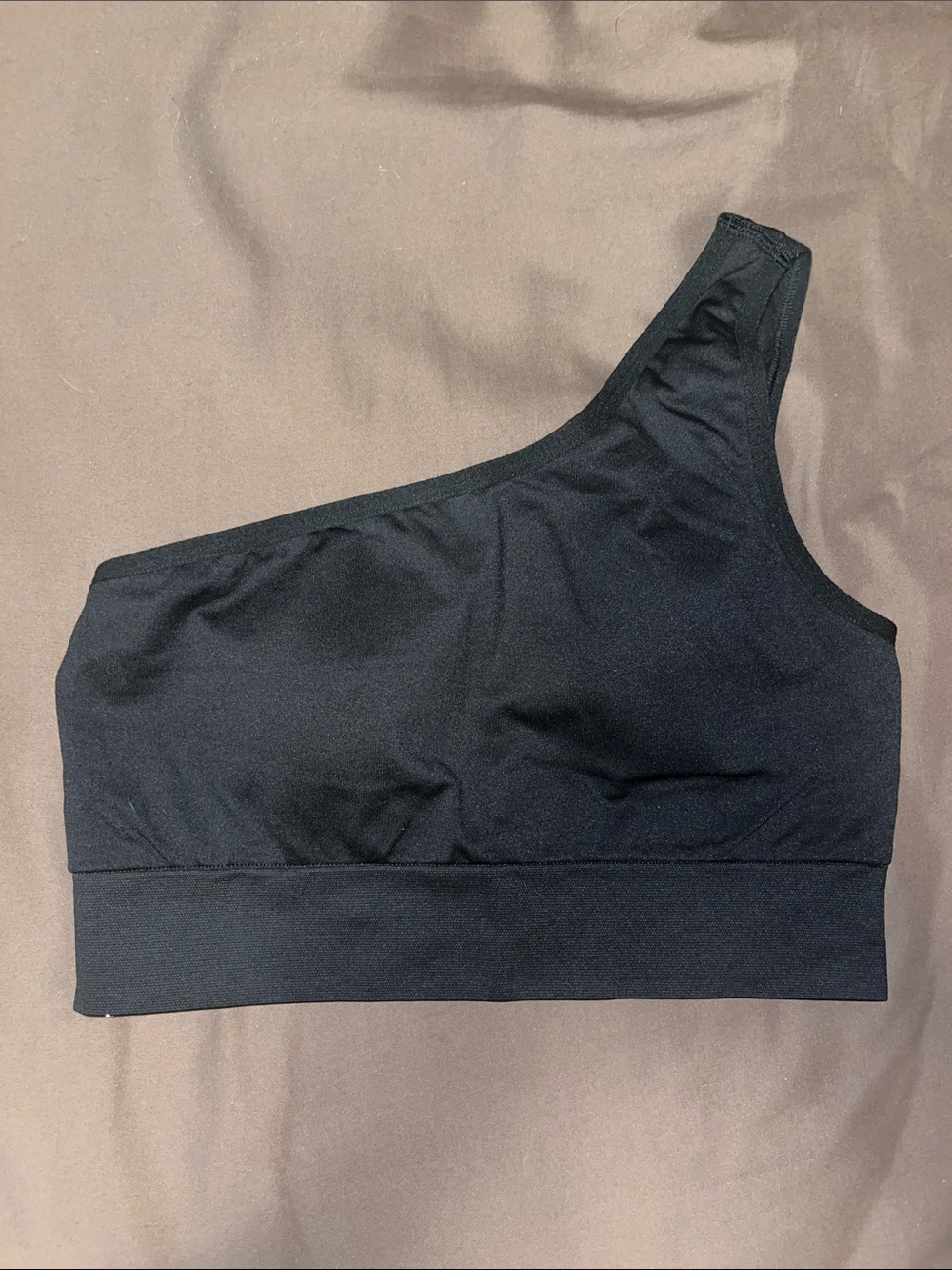 PINK Victoria's Secret One-Shoulder Black Sports Bralette